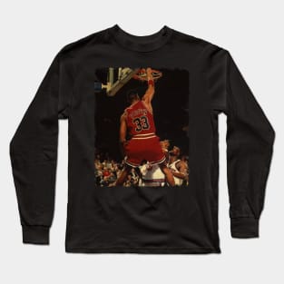 Scottie Pippen - Vintage Design Of Basketball Long Sleeve T-Shirt